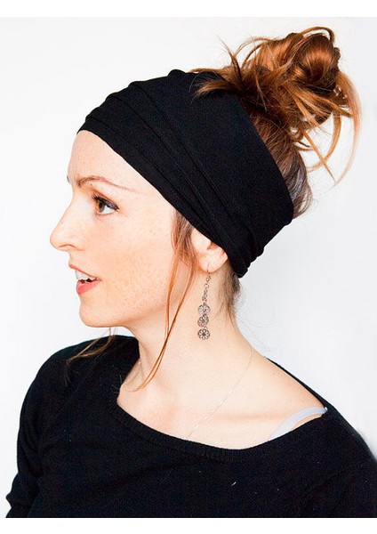 Bayanlar Ruffled Kafa Bandı Moda Anne Ekstra Geniş Kafa Bandı Düz ​​renk Streç Bandana Spor Kafa Bandı Ter Emici (Yurt Dışından)