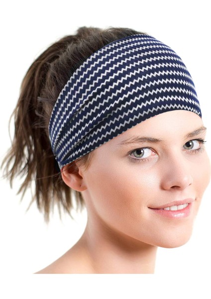 Baskılı Spor Bandı Yoga Bandı Ter Emici Kemer Terlemeyi Önleyici Bayanlar Geniş Kenarlı Başörtüsü 2 Adet (Yurt Dışından)