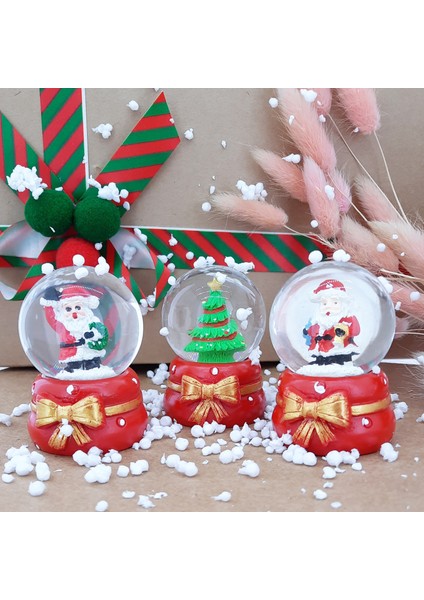 Coverzone Noel Baba ve Noel Ağacı 3'lü Set Masaüstü Aydınlatma Dekoratif Hediyelik Yılbaşı Veya Doğum Günlerine Yılbaşı Ağacı Özel Tasarım 6cm x 4cm No:6