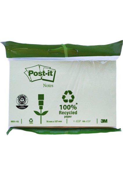 Post-It Yapışkanlı Not Kağıdı 76MM x 127 mm ( 100 Yaprak ) 4lü Set (2 Sarı 2 Yeşil)