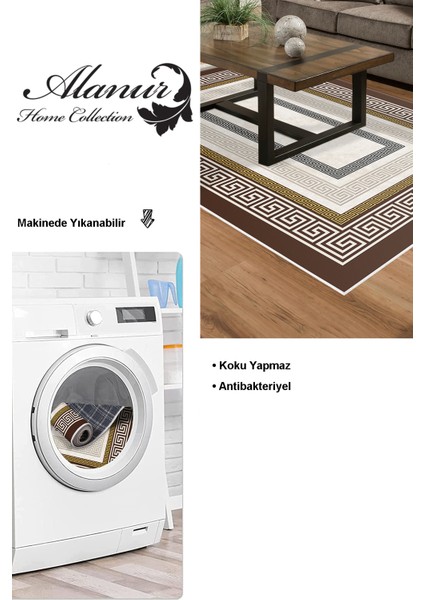 Dijital Salon Halısı Star Pamuk Kaymaz Taban Modern Esmee Gold