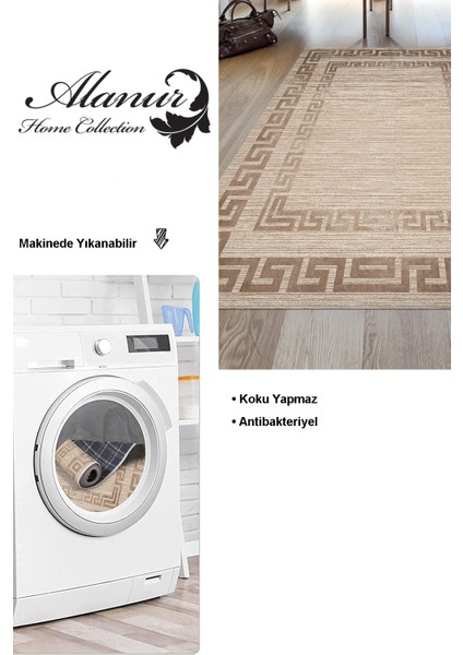 Dijital Salon Halısı Star Pamuk Kaymaz Taban Modern Dorothea Bej