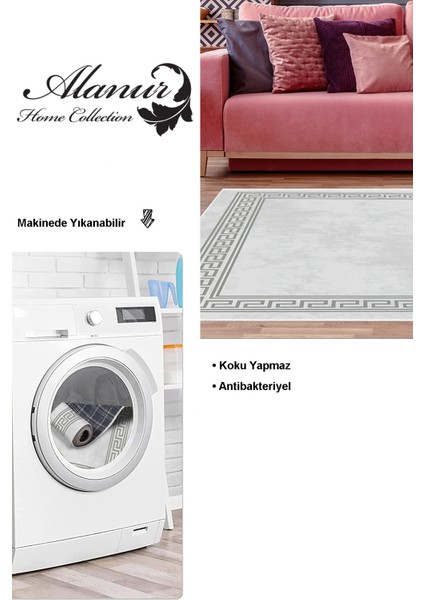 Dijital Salon Halısı Star Pamuk Kaymaz Taban Modern Cassietta Gri modelleri
