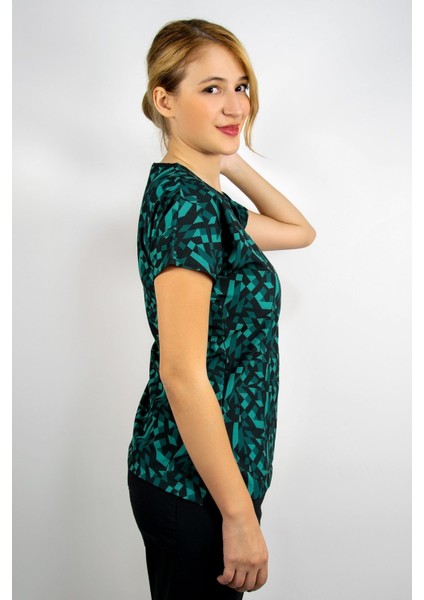 Geometri Desenli Likralı Doktor Hemşire Hastane Cerrahi Tek Üst Forma indirimleri