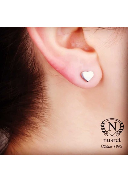 925 Ayar Gümüş Minik Kalp Küpe, Beyaz fiyatları