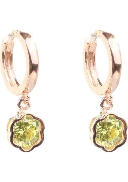 925 Ayar Gümüş Peridot Taşlı Çiçekli Küpe fiyatları