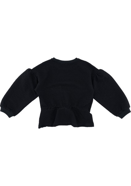 Kız Çocuk Kalp Dokulu Sweatshirt