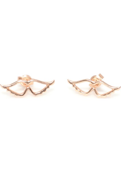 925 Ayar Gümüş Melek Kanadı Küpe, Pembe fiyatları