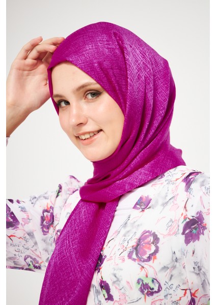 Sakafashion Hasır Desenli Jakarlı Şal - Fuşya