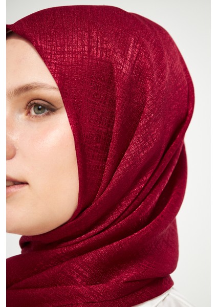 Sakafashion Hasır Desenli Jakarlı Şal - Bordo