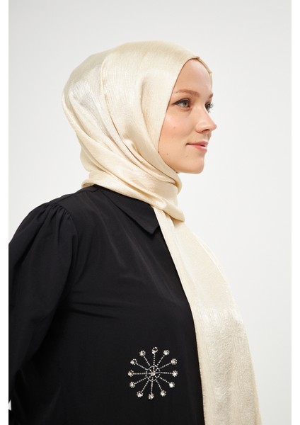 Sakafashion Jakarlı Ağaç Kabuğu Desenli Şal - Açık Buğday