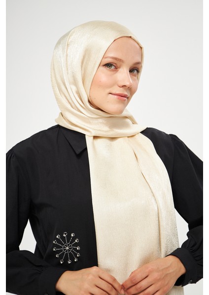 Sakafashion Jakarlı Ağaç Kabuğu Desenli Şal - Açık Buğday