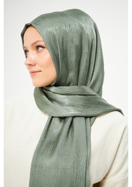 Sakafashion Jakarlı Ağaç Kabuğu Desenli Şal - Çağla Yeşili
