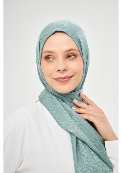 Sakafashion Jakarlı Zebra Desenli Şal - Çağla Yeşili