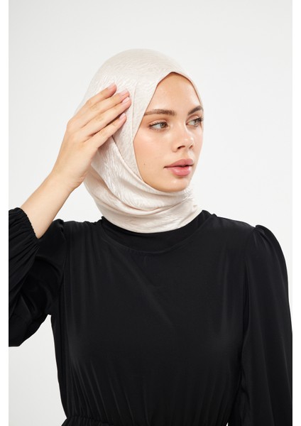 Sakafashion Jakarlı Zebra Desenli Şal - Krem