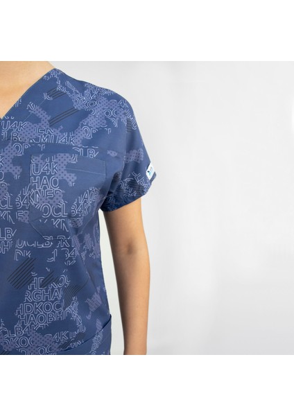 Harita Desenli Likralı Doktor Hemşire Hastane Cerrahi Tek Üst Forma fırsatları