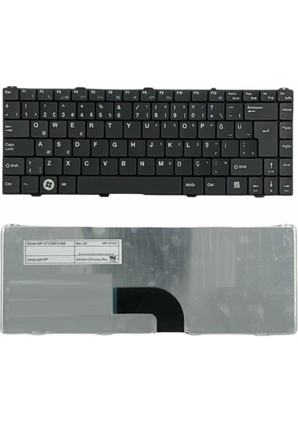 Arçelik Gnb 1445 A4 P6 PK130CF3B07 Klavyesi - Siyah - Tr