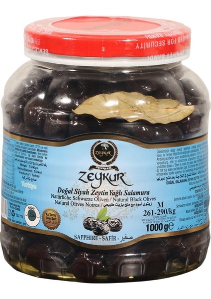 Safir 1 kg Yağlı Salamura Siyah Zeytin