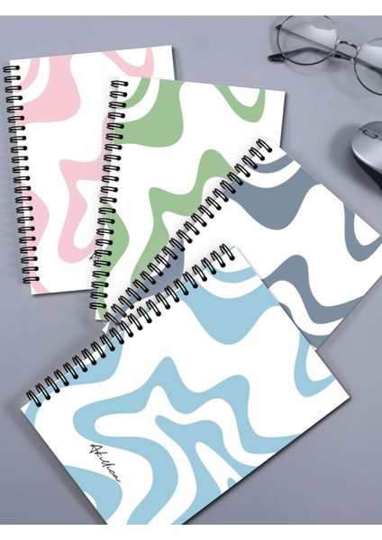 4'lü Line Series 13 x 20 Spiralli Çizgili 56 Yaprak Defter Seti