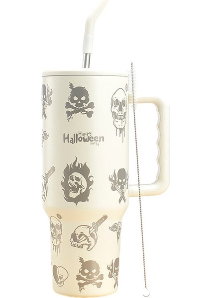 Cadılar Bayramı Taşınabilir Saplı Saman Buz Bardağı Paslanmaz Çelik Yalıtımlı 40 Oz Araba Bardağı (Yurt Dışından)