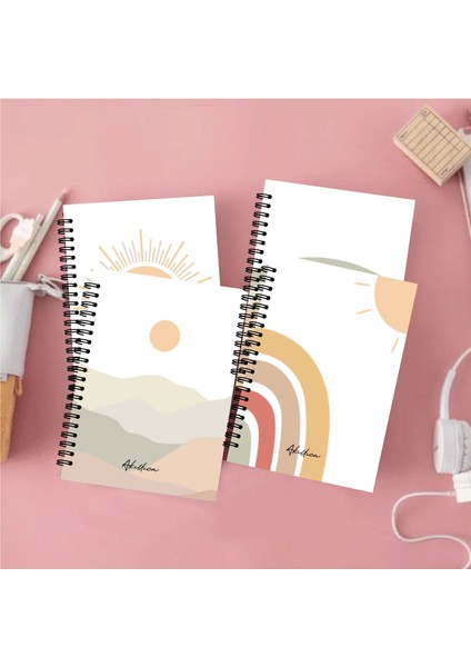 4'lü Sun Series 10 x 13,5 Spiralli Çizgisiz 56 Yaprak Defter Seti