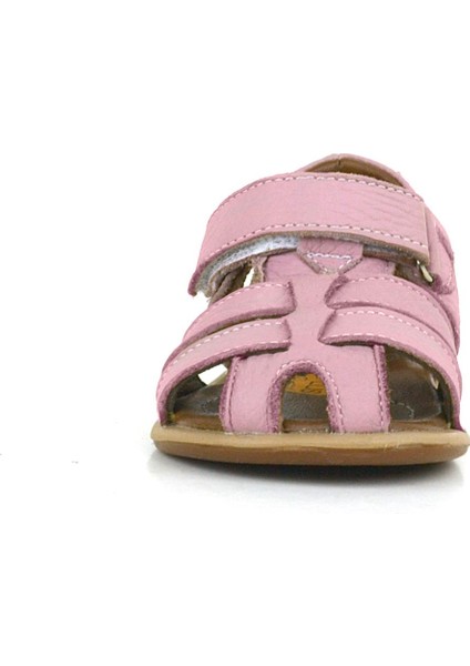 Hakiki Deri Pembe Yumuşak Bebek Sandalet Ayakkabı