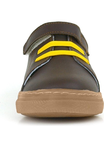 Anatomik Hakiki Deri Yumuşak Kahverengi Lastikli Cırtlı Çocuk Ayakkabı fırsatları