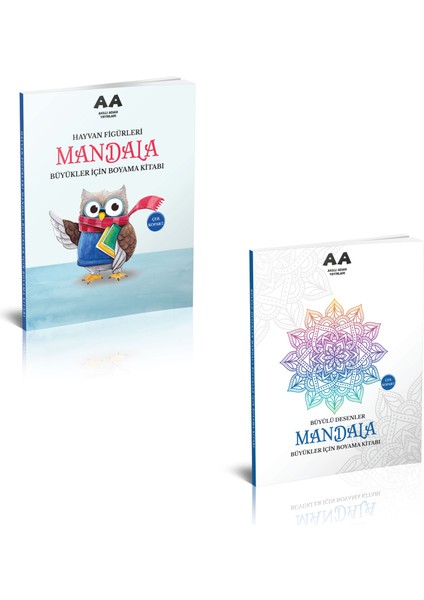 2'li Set Büyükler Için Büyülü Desenler + Hayvan Figürleri Mandala Boyama Kitabı