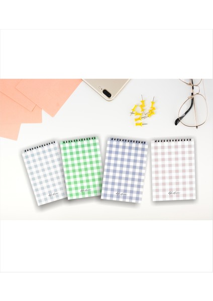 Akıllı Adam Yayınları Checkered New Series Üstten 4'lü Kareli Defter Seti 13 x 20 cm 48 Yaprak