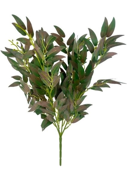 Yapay Çiçek Zeytin Yaprağı Demeti 4 Dallı 50CM Kahve Yeşil