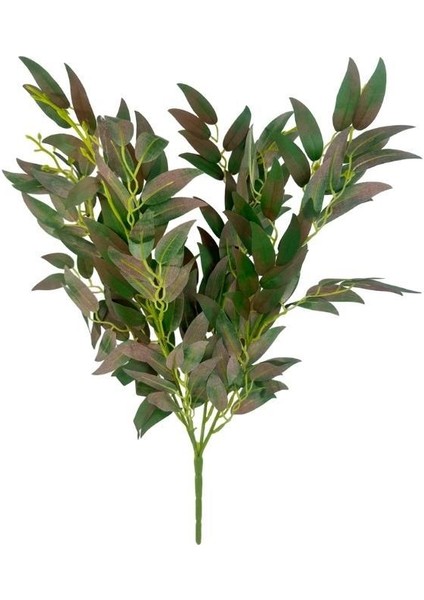 Yapay Çiçek Zeytin Yaprağı Demeti 4 Dallı 50CM Kahve Yeşil