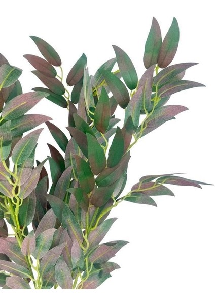 Yapay Çiçek Zeytin Yaprağı Demeti 4 Dallı 50CM Kahve Yeşil