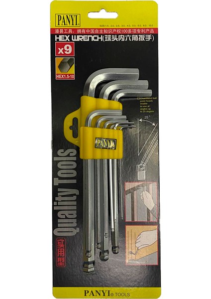 Fırat Hırdavat Yıldız Top Başlı Allen Takımı 9 Parça 1.5MM-10MM Arsı