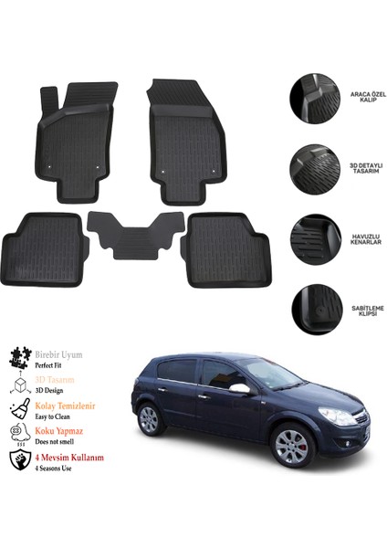 Opel Astra H 2006 3D Havuzlu Paspas Otl