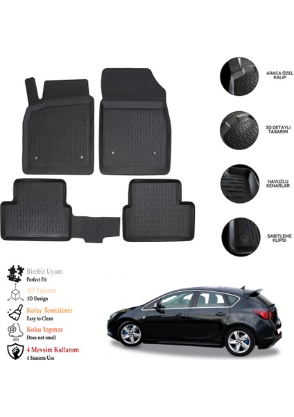 Opel Astra J 2017 3D Havuzlu Paspas Otl