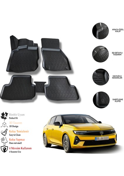 Opel Astra L 2022 3D Havuzlu Paspas Otl