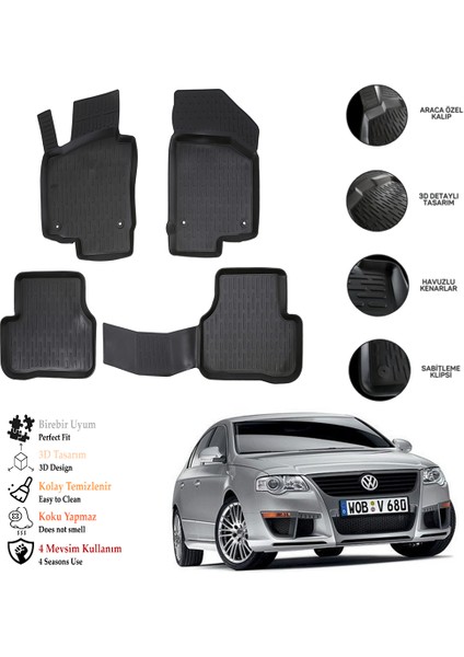 Vw Passat cc 2011 3D Havuzlu Paspas Otl
