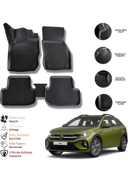 Vw Taigo 2022 3D Havuzlu Paspas Otl