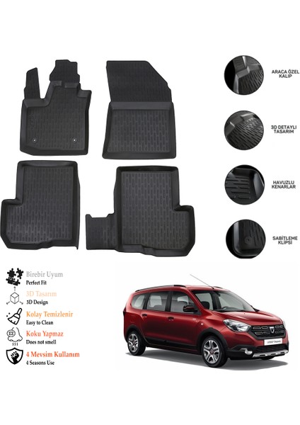 Dacia Lodgy 2012 3D Havuzlu Paspas Otl