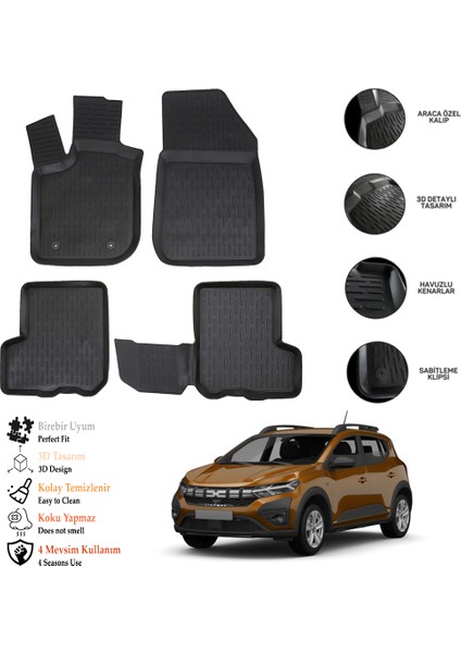 Ds 3 Crossback 2021 3D Havuzlu Paspas Otl