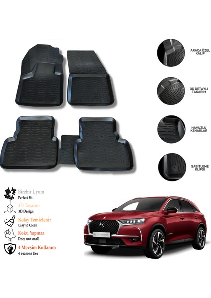 Ds 7 Crossback 2020 3D Havuzlu Paspas Otl