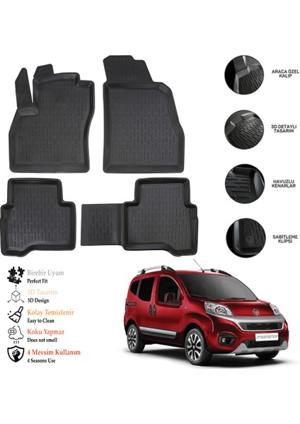 Fiat Fıorıno 2013 3D Havuzlu Paspas Otl