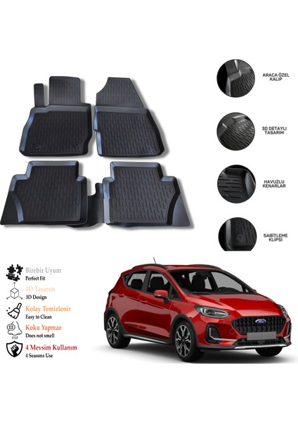 Ford Fıesta 2019 3D Havuzlu Paspas Otl