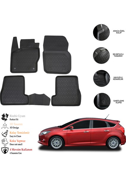 Ford Focus 3 2013 3D Havuzlu Paspas Otl