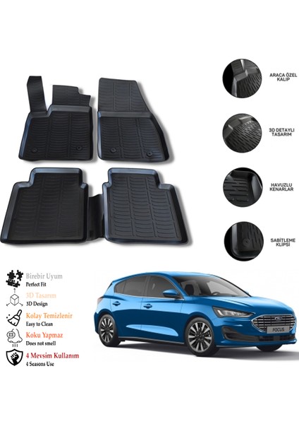 Ford Focus 5 2021 3D Havuzlu Paspas Otl