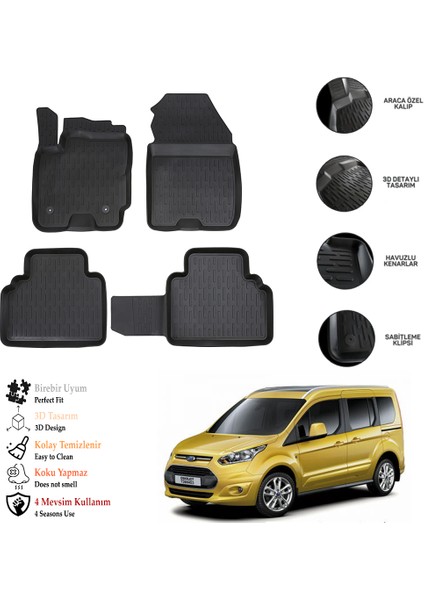 Ford Tourneo Courier 2022 3D Havuzlu Paspas Otl