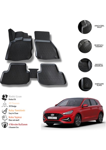 Hyundaı I30 2025 3D Havuzlu Paspas Otl