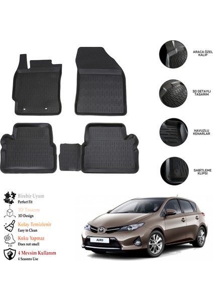 Toyota Aurıs 2016 3D Havuzlu Paspas Otl