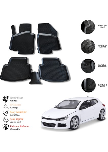 Vw Scirocco 3D Havuzlu Paspas Otl