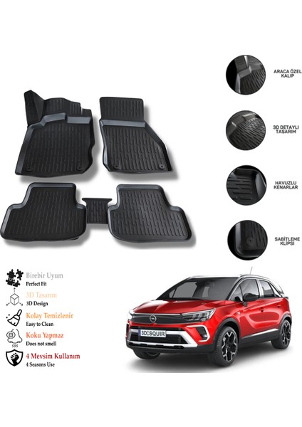 Opel Crossland 2025 3D Havuzlu Paspas Otl